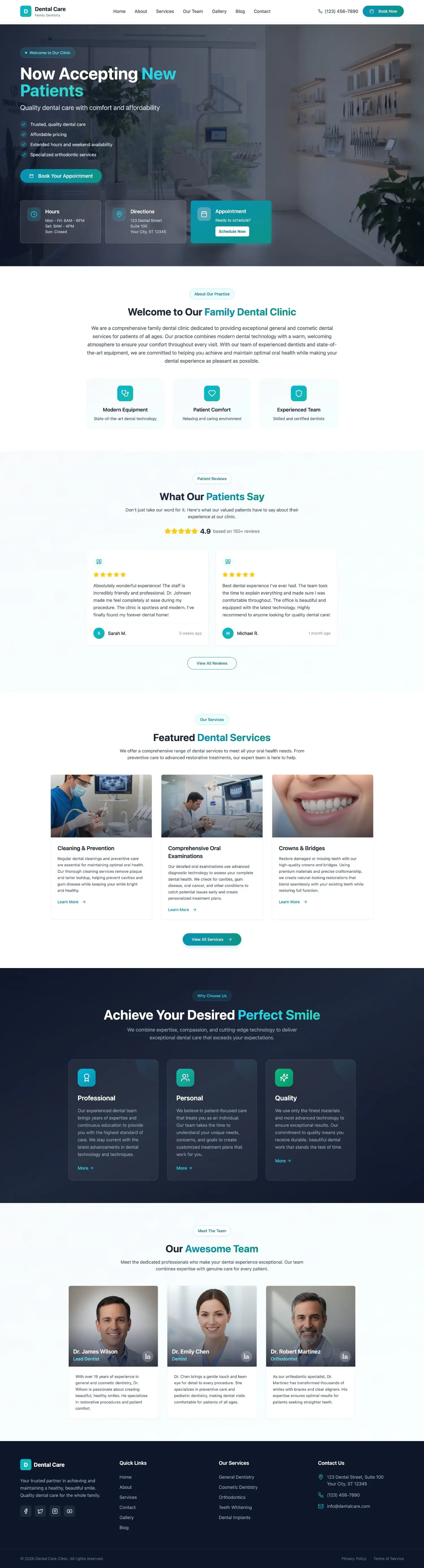 Dental Care Website website preview