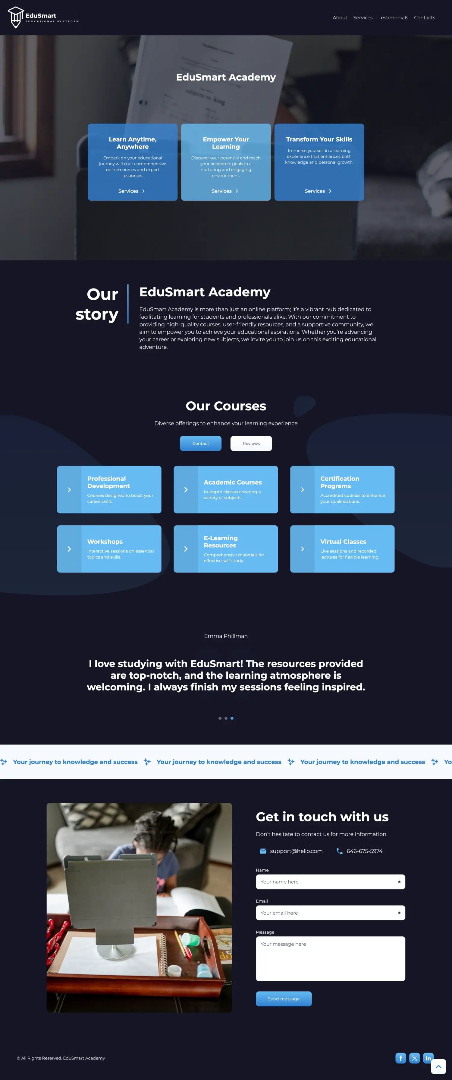 EduSmart Academy website preview