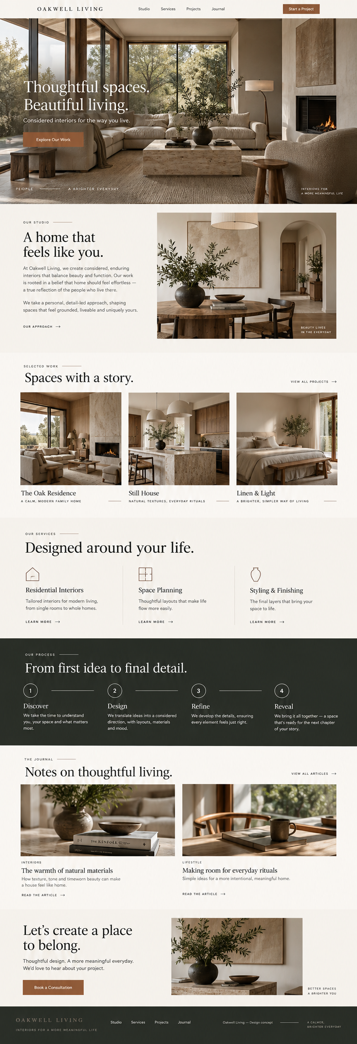 Oakwell Living website preview
