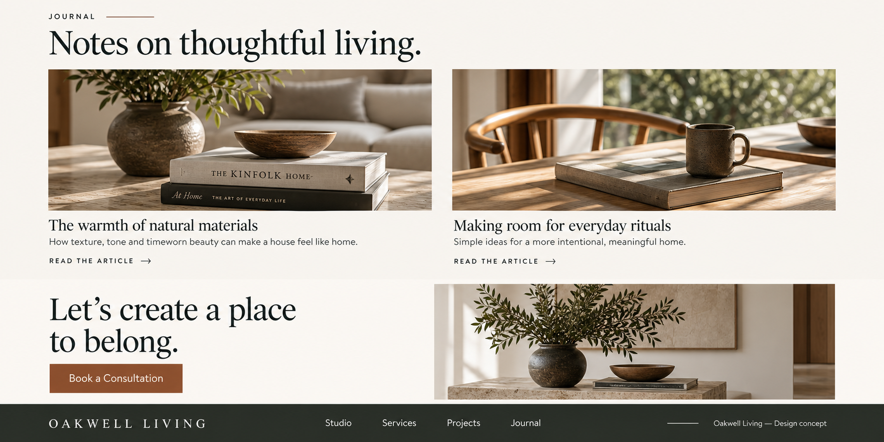 Journal, consultation invitation and footer