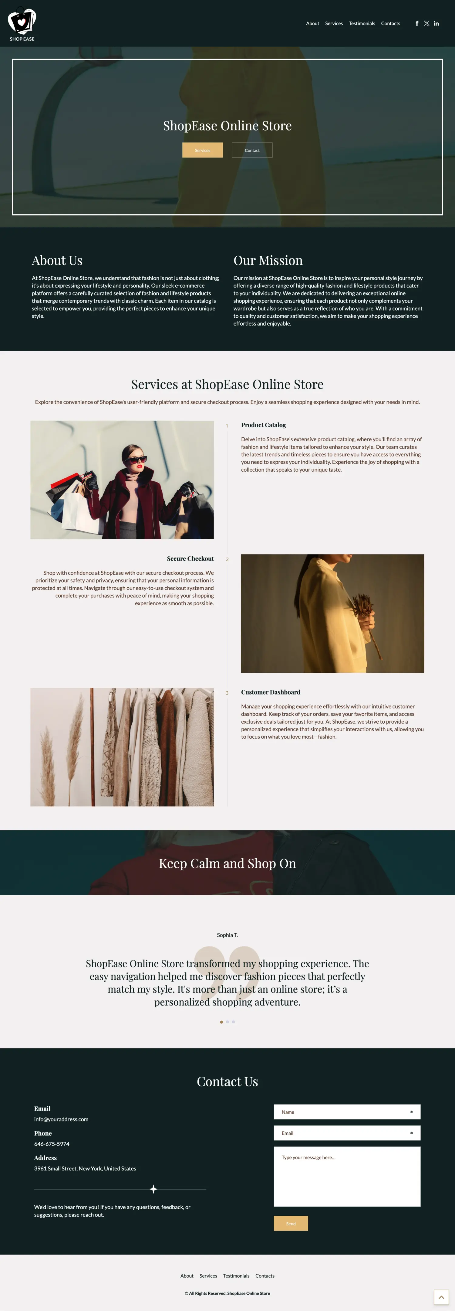 ShopEase Online Store website preview